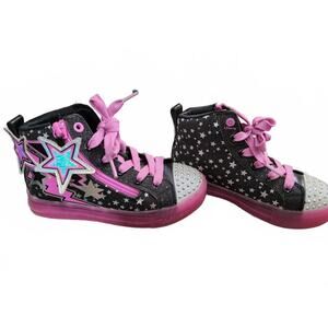 Skechers Trendy Kids' High-Top Sneakers with Star Design, Size 13